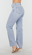 Lichtblauwe High Waist Straight Leg Jeans
