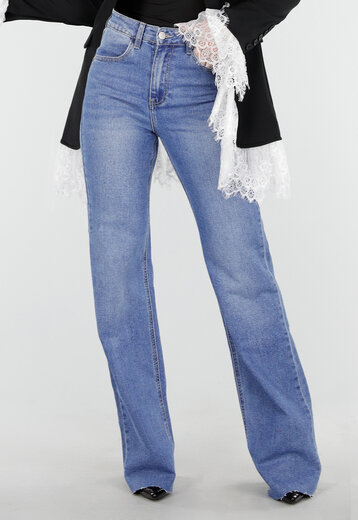 Redial Jeans  Blauwe Straight Leg Stretch Jeans Tall
