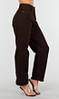 Donkerbruine High-Waist Loose Fit Tapered Broek met Steekzakken