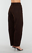 Donkerbruine High-Waist Loose Fit Tapered Broek met Steekzakken