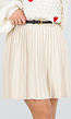 Beige Geplooide Rok met Riem