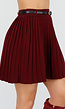 Bordeauxrode Plissé Rok Met Riem