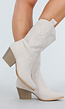 Beige Suède Look Cowboylaarzen