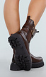 Bruine Enkelboots met Chunky Zool en Goudkleurige Gesp