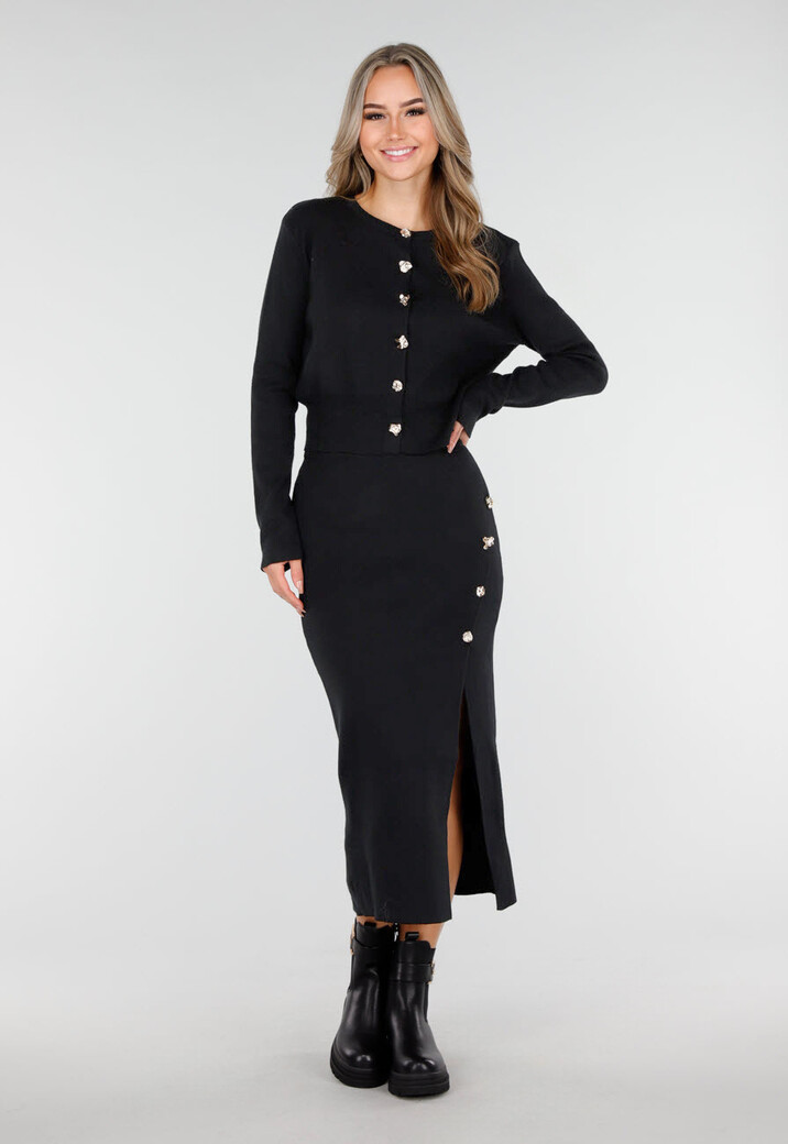 Zwarte Enkelboots met Chunky Zool Rits en Goudkleurige Gesp