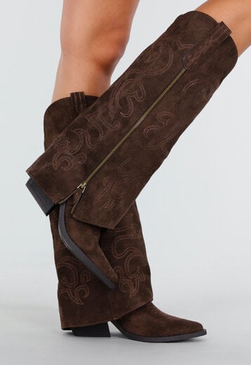 Bruine Suède Cowboylaarzen