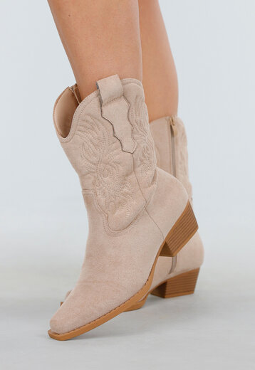 Beige Suède Cowboylaarzen