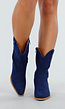 Donkerblauwe Cowboylaarzen met Lage Hak