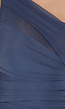 Donkerblauwe One Shoulder Body met Drapering in Mesh Stretch