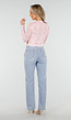Lichtroze Crop Top met Kant en Lange Mouwen