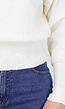 Witte One Shoulder Trui met Lange Mouwen en Stretch