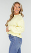 Gele Grofgebreide Oversized Trui met Ronde Hals