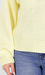 Gele Grofgebreide Oversized Trui met Ronde Hals