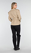 Beige Korte Trenchcoat met Ceintuur en Dubbele Knoopsluiting