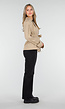 Beige Korte Trenchcoat met Ceintuur en Dubbele Knoopsluiting