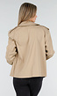 Beige Korte Trenchcoat met Ceintuur en Dubbele Knoopsluiting