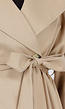 Beige Korte Trenchcoat met Ceintuur en Dubbele Knoopsluiting