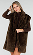 Donkerbruine Faux Fur Bodywarmer met Ceintuur