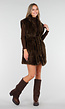 Donkerbruine Faux Fur Bodywarmer met Ceintuur