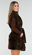 Donkerbruine Faux Fur Bodywarmer met Ceintuur