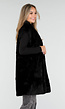 Zwarte Faux Fur Bodywarmer met Ceintuur en Kraag
