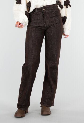Bruine Stretch High Waist Jeans