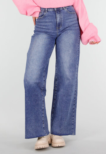 Redial Jeans  Blauwe Stretch Wide Leg Jeans