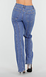 Blauwe Stretch Jeans met Rechte Pijpen en Verticale Stiknaden