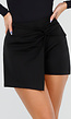 Zwarte Skort met Stretch en Twist Detail