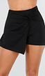 Zwarte Skort met Stretch en Twist Detail