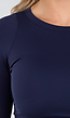 Donkerblauwe Crop Top met Pads en Open Rug