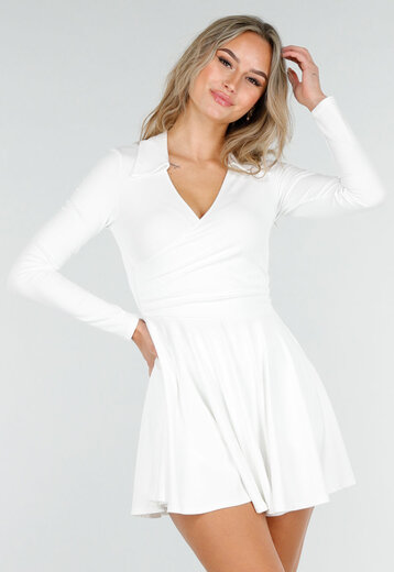 Wit Stretch Tennisjurkje