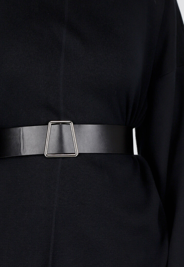 Zwarte Two Piece Set met Wijde Mouwen en Stretch