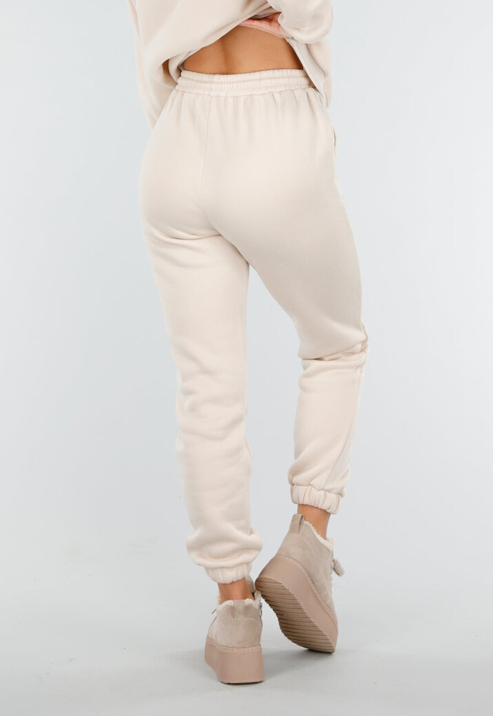 Beige Joggingpak met Hoodie