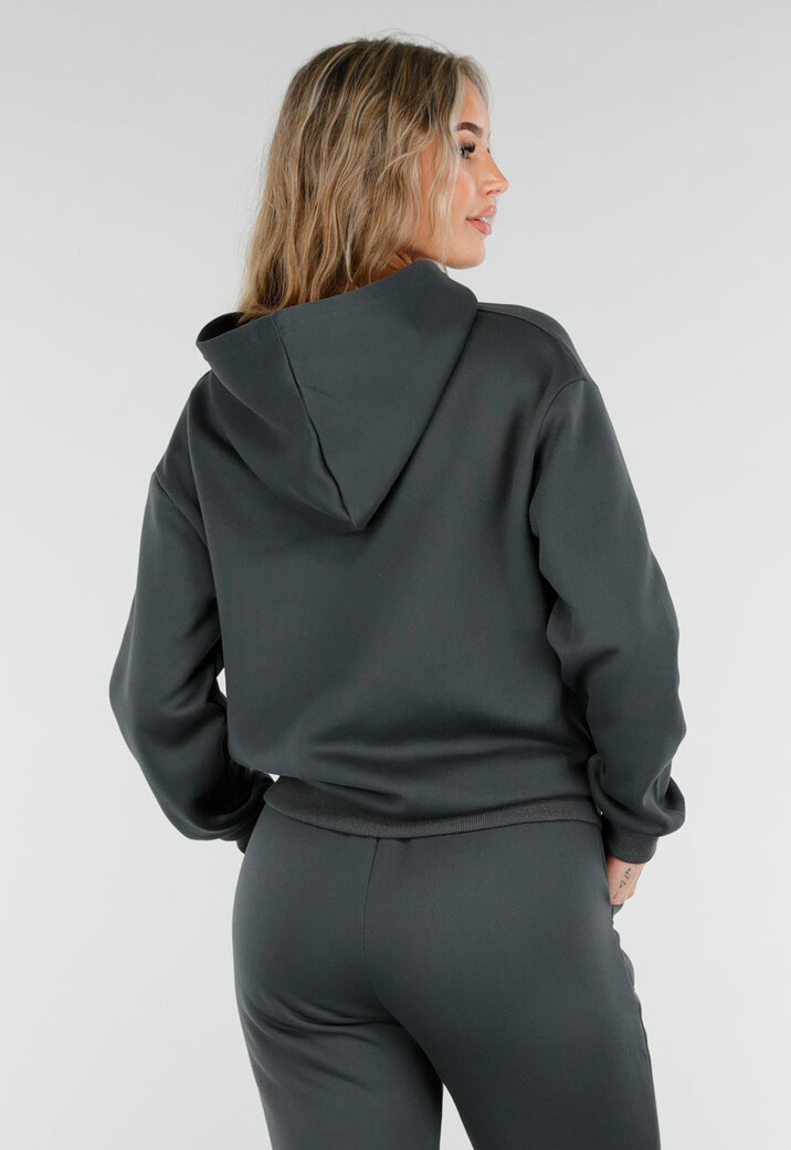 Antracietgrijs Joggingpak met Capuchon en Trekkoord