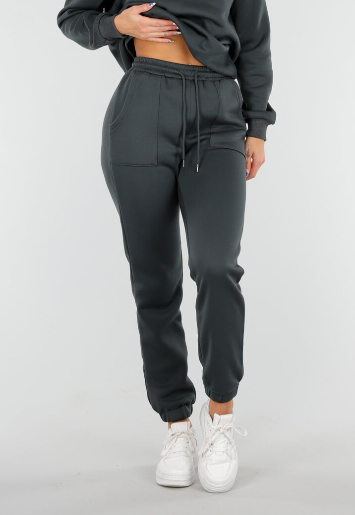 Antracietgrijs Joggingpak met Capuchon en Trekkoord