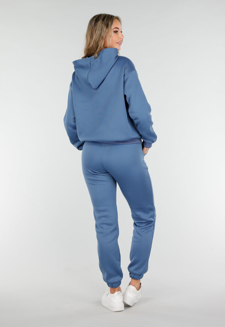 Blauw Joggingpak met Capuchon en Trekkoord