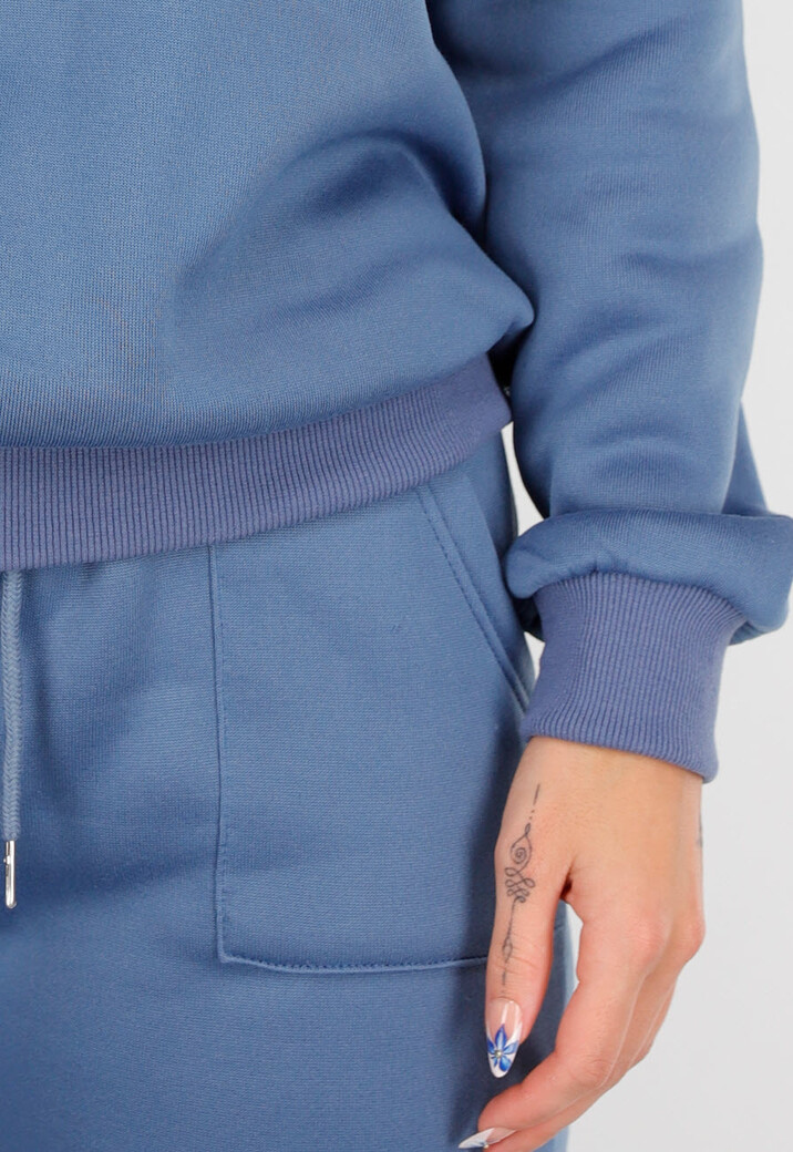 Blauw Joggingpak met Capuchon en Trekkoord