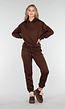 Donkerbruine Jogging Set met Capuchon en Trekkoord