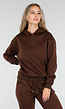 Donkerbruine Jogging Set met Capuchon en Trekkoord