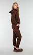 Donkerbruine Jogging Set met Capuchon en Trekkoord