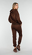 Donkerbruine Jogging Set met Capuchon en Trekkoord