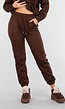 Donkerbruine Jogging Set met Capuchon en Trekkoord