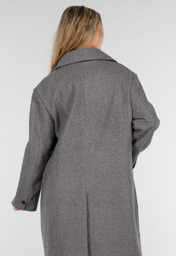 Lange Grijze Trenchcoat