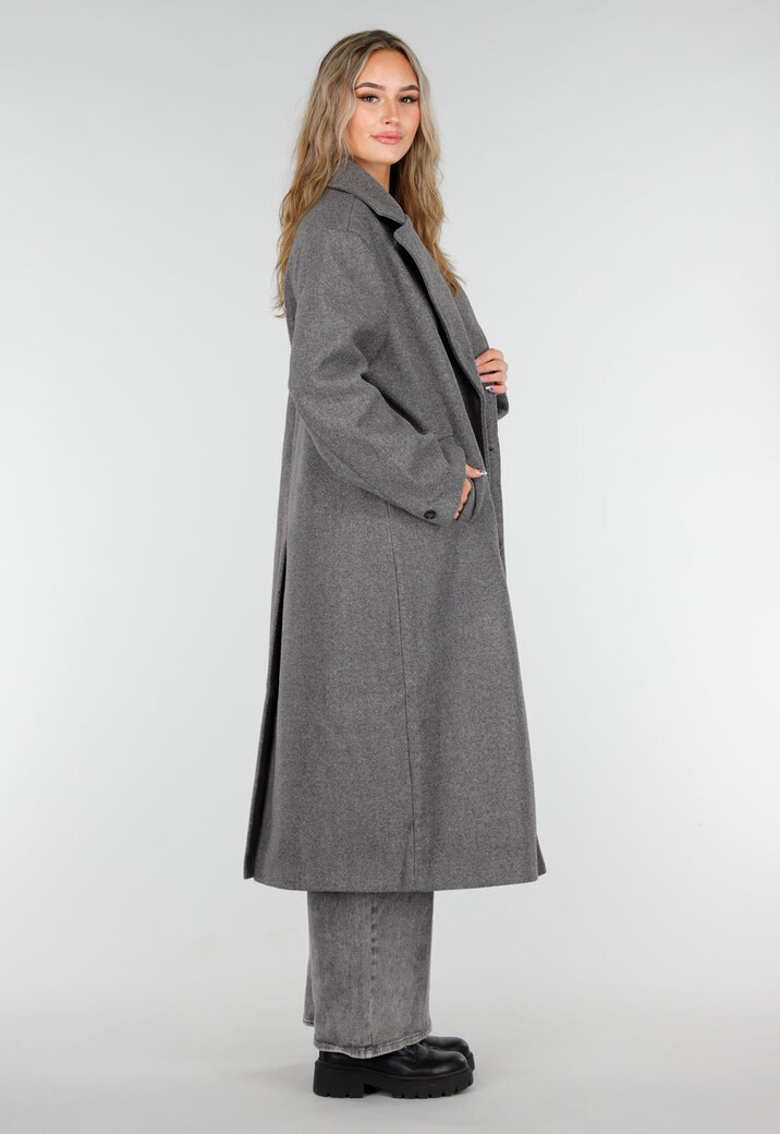 Lange Grijze Trenchcoat