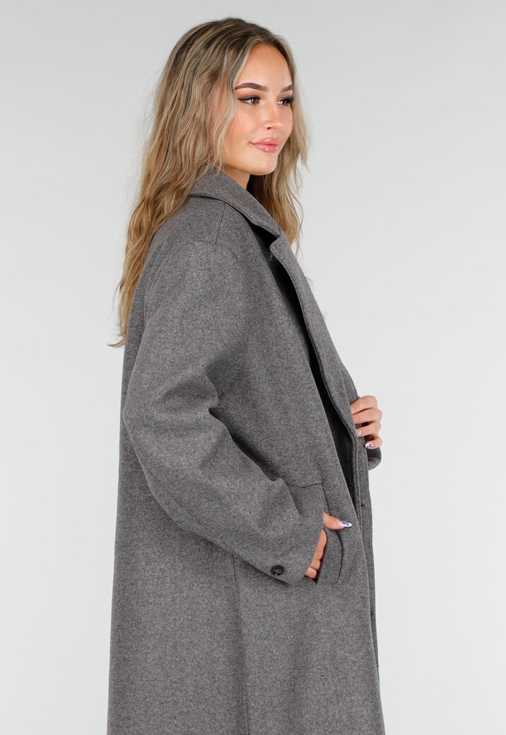 Lange Grijze Trenchcoat