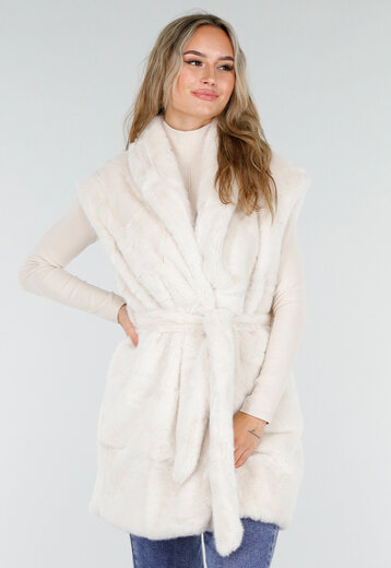 Faux Fur Bodywarmer Crème