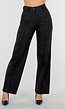 Zwarte Straight Leg Super Stretch Pantalon met Glitters