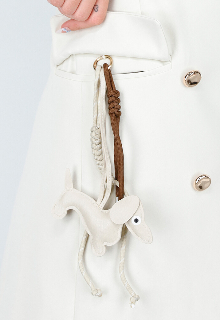 Crèmekleurige Mouwloze Blazerjurk met Dubbele Knoopsluiting