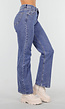 Mid Blue Straight Stretch Jeans met Hoge Taille